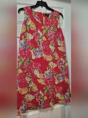 Sorrento Floral Dress— Red & Green Print